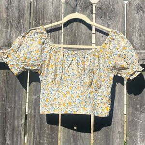 Sim‎ & Sam Printed Cottagecore Crop Top | S